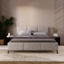 Łóżka Kontynentalne|Łóżka Małżeńskie></noscript>UNISTYL MEBLE Niebieskie łóżko kontynentalne LORIO 180x200 cm z pojemnikiem na pościel