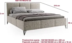 Łóżka Kontynentalne|Łóżka Małżeńskie></noscript>UNISTYL MEBLE Niebieskie łóżko kontynentalne LORIO 180x200 cm z pojemnikiem na pościel