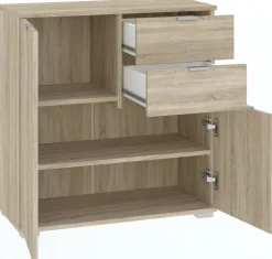 Komody>INTER MEBLE Niska komoda do salonu 71 cm z szufladami ELARO dąb sonoma