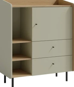 Meble Dla Dzieci|Zestawy Mebli Młodzieżowych>MEBLAR Niska komoda młodzieżowa z szufladami 95 cm nowoczesna ALDENO beż piaskowy