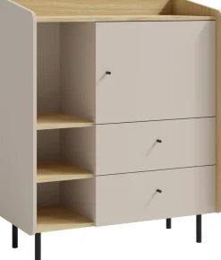 Meble Dla Dzieci|Zestawy Mebli Młodzieżowych>MEBLAR Niska komoda z szufladami 95 cm do pokoju młodzieżowego ALDENO beż piaskowy