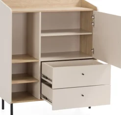Meble Dla Dzieci|Zestawy Mebli Młodzieżowych>MEBLAR Niska komoda z szufladami 95 cm do pokoju młodzieżowego ALDENO beż piaskowy
