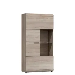 Zestawy Mebli Do Salonu|Witryny>LASKI Niska witryna do salonu dąb sonoma 80 cm LIBRA