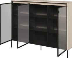 Witryny>lenart. Niska witryna na książki do salonu w stylu nowoczesnym 150 cm TREND