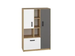 Zestawy Mebli Młodzieżowych>ML Meble Niski regał półotwarty do pokoju młodzieżowego FINI