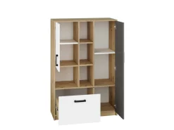 Zestawy Mebli Młodzieżowych>ML Meble Niski regał półotwarty do pokoju młodzieżowego FINI