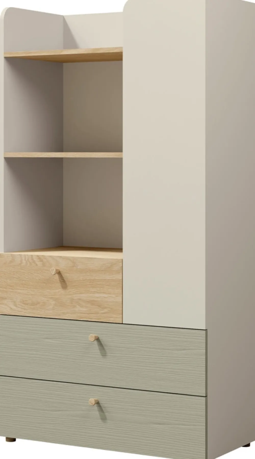 Meble Młodzieżowe|Zestawy Mebli Młodzieżowych>JUREK Niski regał z szufladami do pokoju młodzieżowego 80 cm YOKO