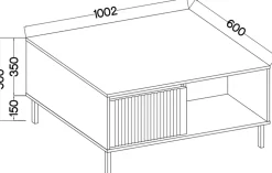 Ławy I Stoliki></noscript>Lempert Nowoczesna ława do salonu z szufladami 100x60 cm OMEGA dąb evoke