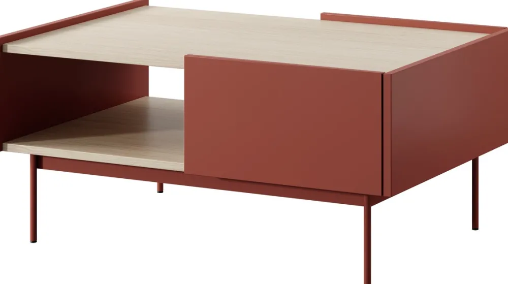 Ławy I Stoliki>PIASKI Nowoczesna ława kawowa z szufladami 65x97 cm CRYSTAL