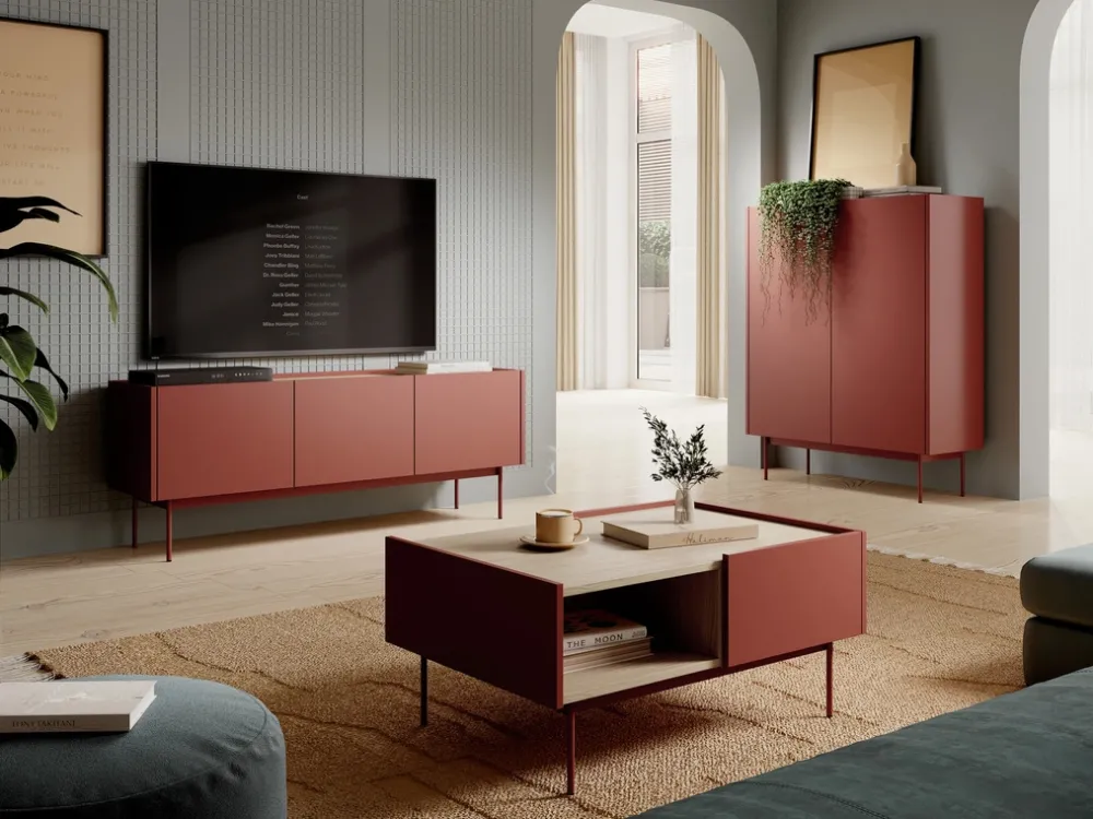 Ławy I Stoliki>PIASKI Nowoczesna ława kawowa z szufladami 65x97 cm CRYSTAL