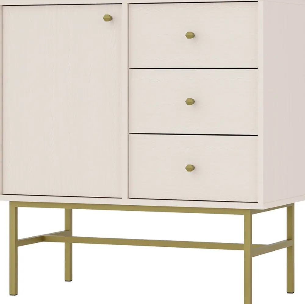 Komody>Lempert Nowoczesna beżowa komoda do salonu 100 cm TOKEN beż piaskowy