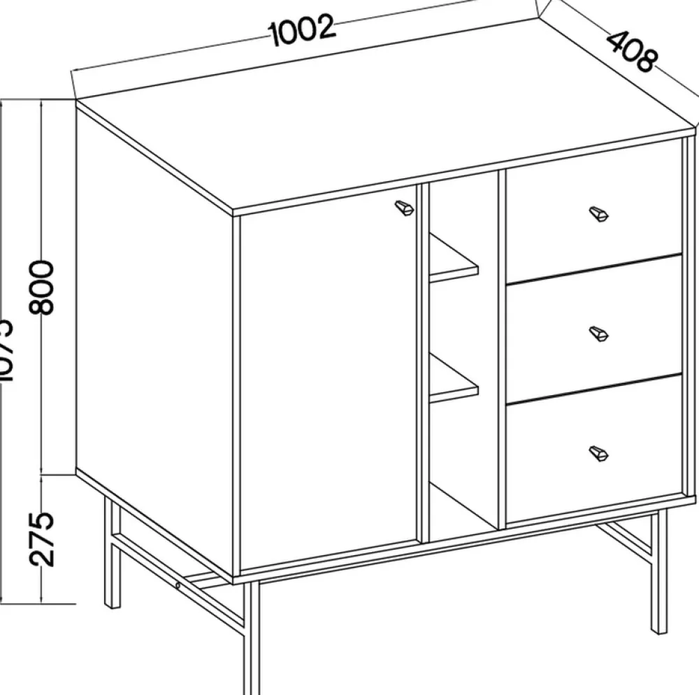 Komody>Lempert Nowoczesna beżowa komoda do salonu 100 cm TOKEN beż piaskowy