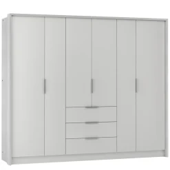 Meble Młodzieżowe|Zestawy Mebli Do Przedpokoju>Stolar Nowoczesna biała duża szafa do sypialni 255 cm BANG biały