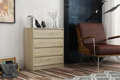 Komody>Meblohand Nowoczesna biała komoda 75 cm z szufladami do przedpokoju ARTEGO biały