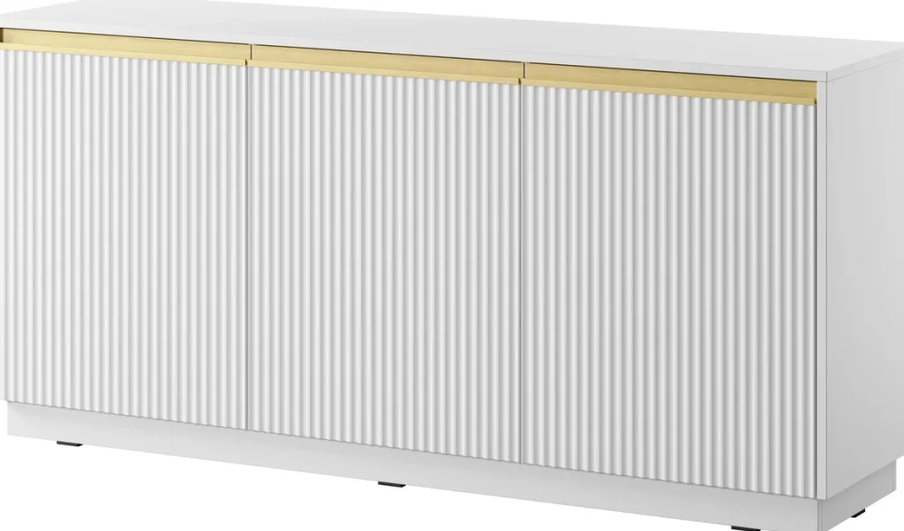 Zestawy Mebli Do Salonu|Meblościanki>PIASKI Nowoczesna biała meblościanka do salonu z szafką RTV RAVO biały