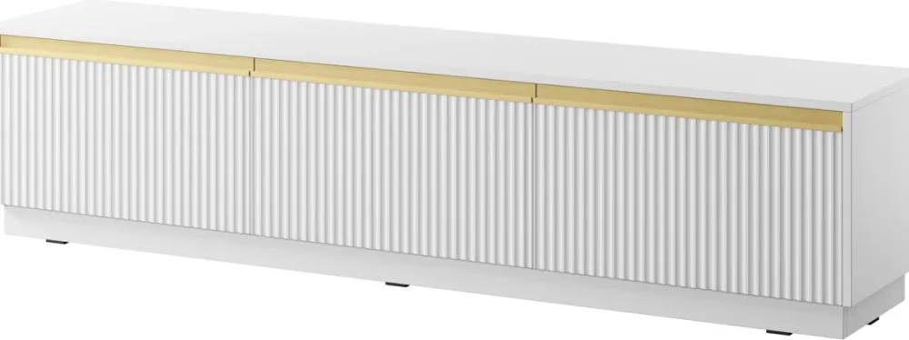 Zestawy Mebli Do Salonu|Meblościanki>PIASKI Nowoczesna biała meblościanka do salonu z szafką RTV RAVO biały