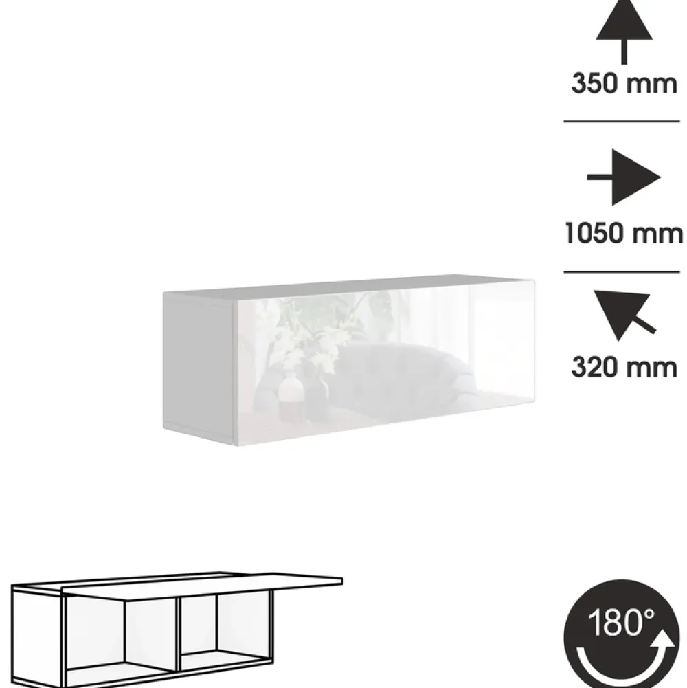 Zestawy Mebli Do Salonu|Meblościanki>BROMARKT Nowoczesna biała meblościanka do salonu PREMIUM połysk biały