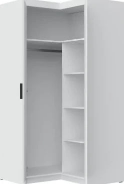 Meble Dla Dzieci|Zestawy Mebli Do Przedpokoju>Lempert Nowoczesna biała modułowa szafa narożna z półkami 98x98 cm KUBA biały