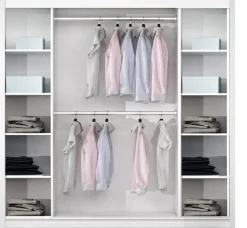 Zestawy Mebli Do Przedpokoju|Szafy Dwudrzwiowe>Stolar Nowoczesna biała szafa przesuwna z lustrem 225 cm VASCO biały