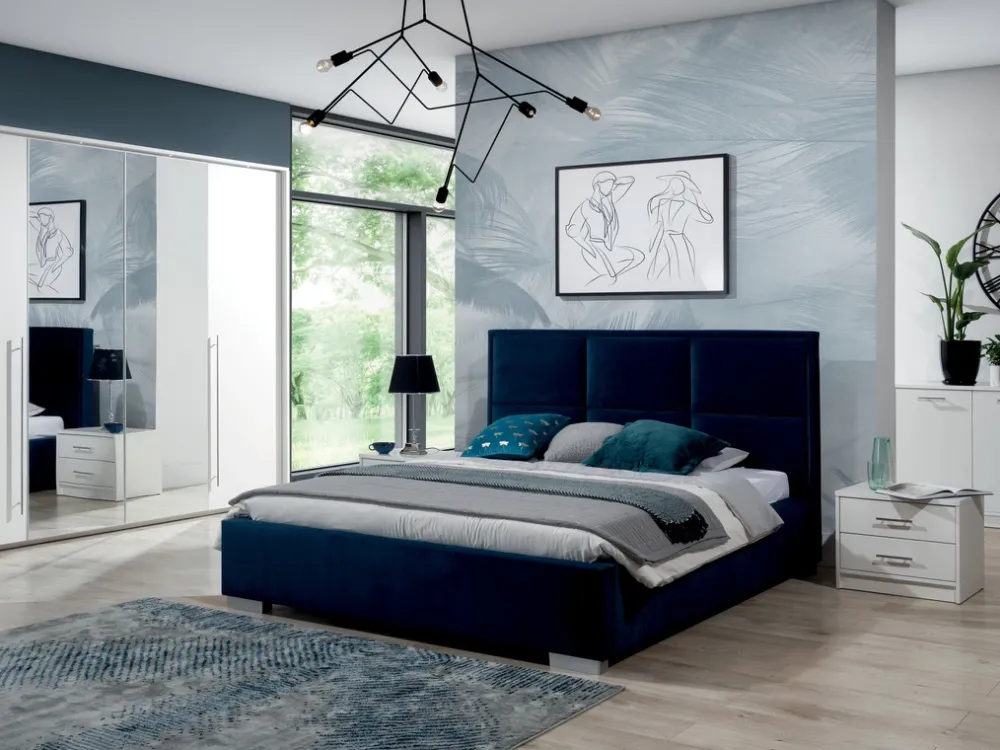 Szafy Młodzieżowe|Szafy Otwierane>Stolar Nowoczesna biała szafa z lustrem 255 cm do sypialni BRAND biały