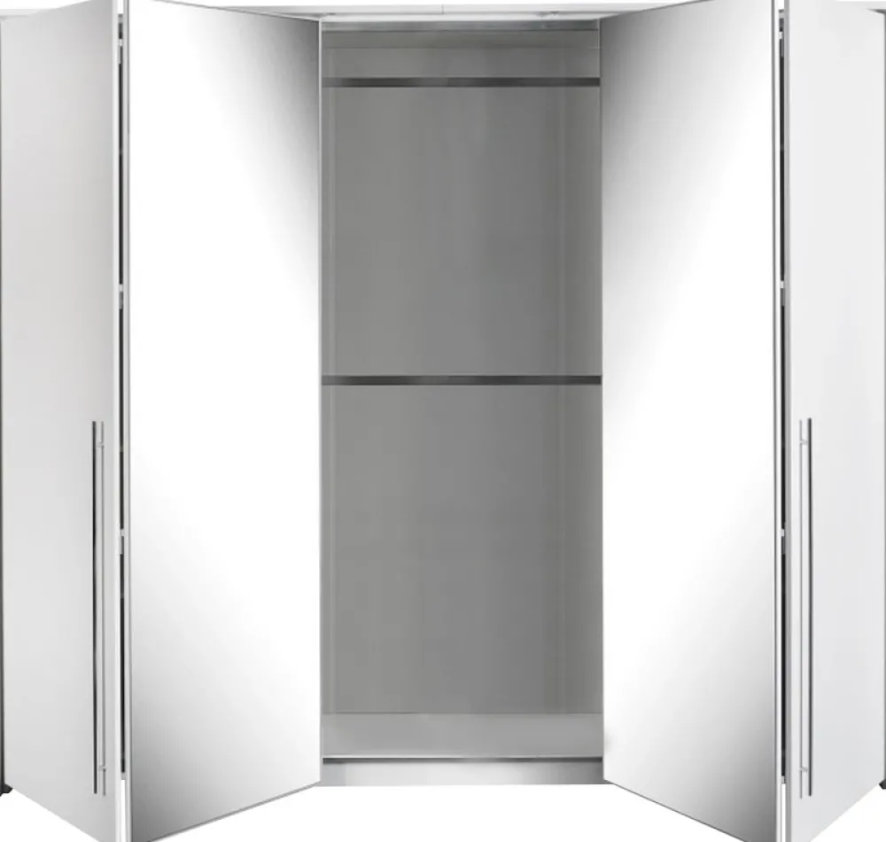 Szafy Młodzieżowe|Szafy Otwierane>Stolar Nowoczesna biała szafa z lustrem 255 cm do sypialni BRAND biały