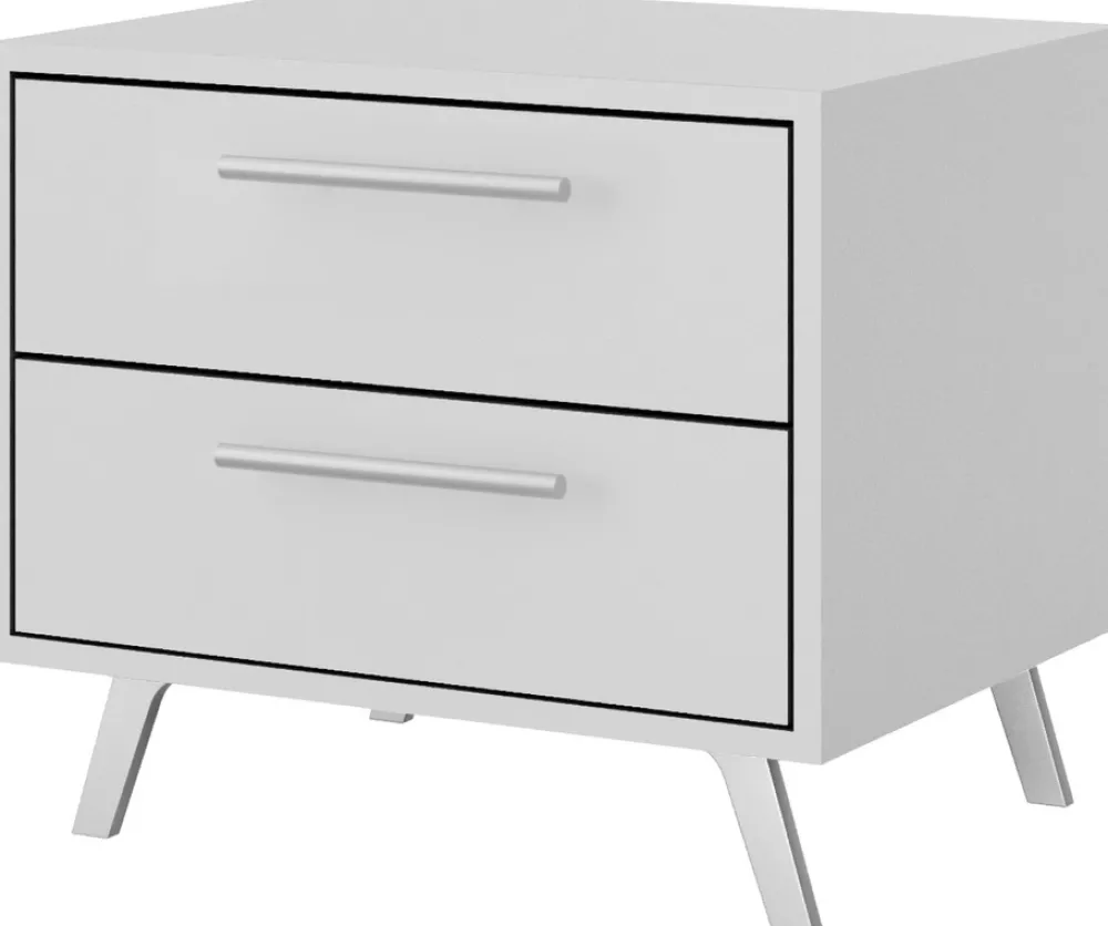 Meble Dla Dzieci|Szafki Nocne>Stolar Nowoczesna biała szafka nocna z szufladami 54 cm BILL biały