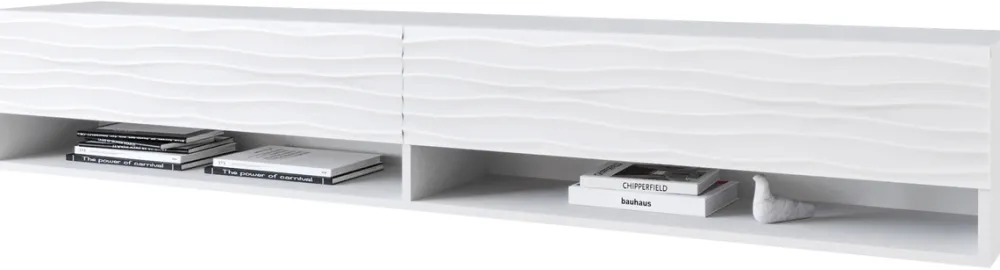 Szafki Rtv>BRATEX Nowoczesna biała szafka RTV 180 cm wisząca AROMA