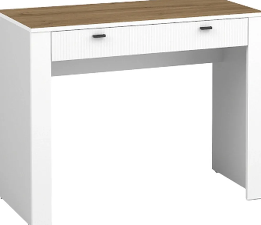 Zestawy Mebli Do Sypialni|Toaletki I Konsole>DOLMAR Nowoczesna biała toaletka z szufladami 102 cm MISTY biały