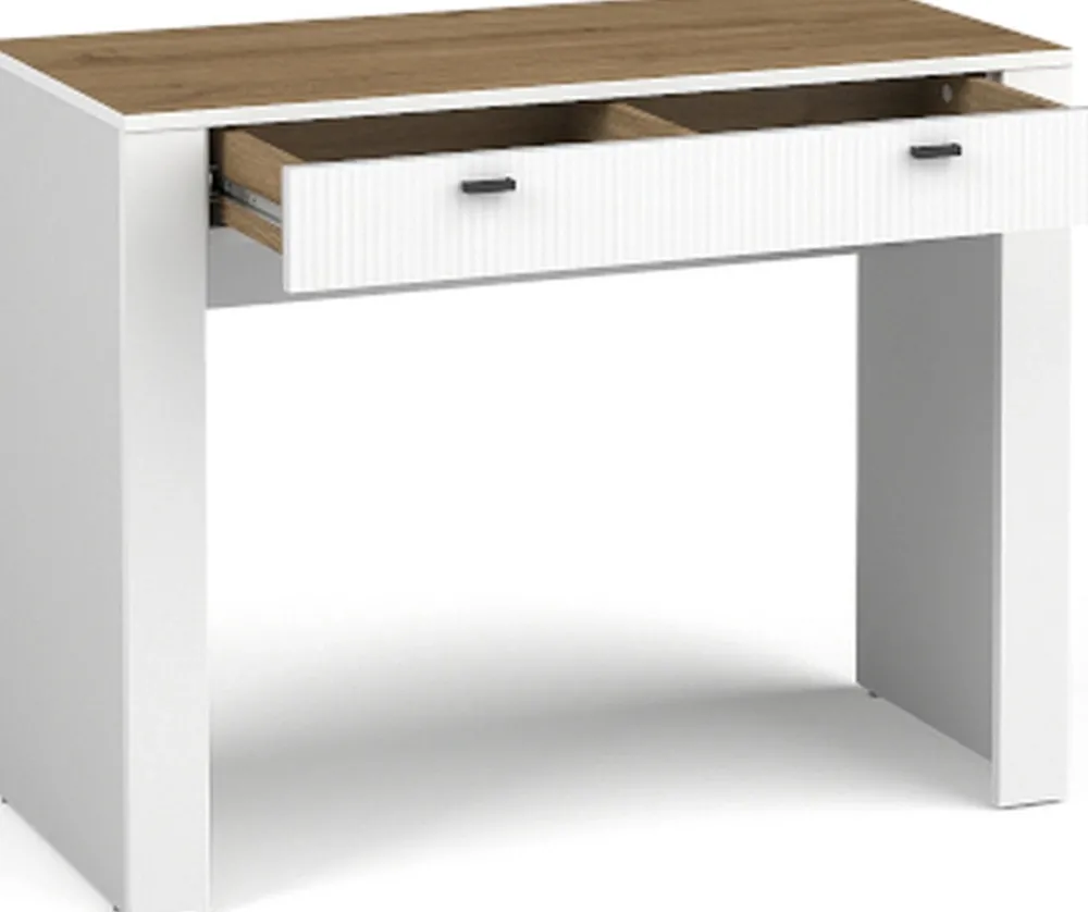 Zestawy Mebli Do Sypialni|Toaletki I Konsole>DOLMAR Nowoczesna biała toaletka z szufladami 102 cm MISTY biały