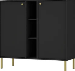 Komody>Lempert Nowoczesna czarna komoda do salonu 100 cm TOKEN czarny grafit