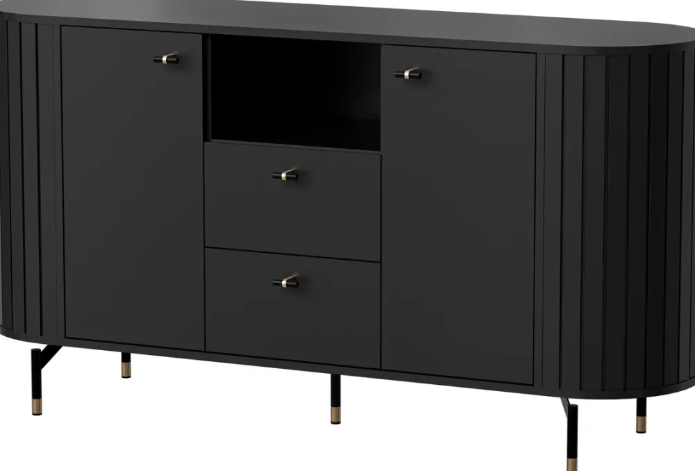 Komody>DOLMAR Nowoczesna czarna komoda z szufladami 150 cm ZELDA czarny