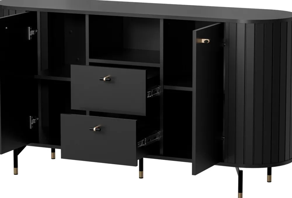 Komody>DOLMAR Nowoczesna czarna komoda z szufladami 150 cm ZELDA czarny