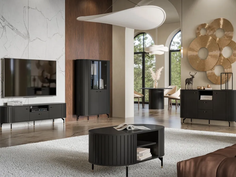 Komody>DOLMAR Nowoczesna czarna komoda z szufladami 150 cm ZELDA czarny