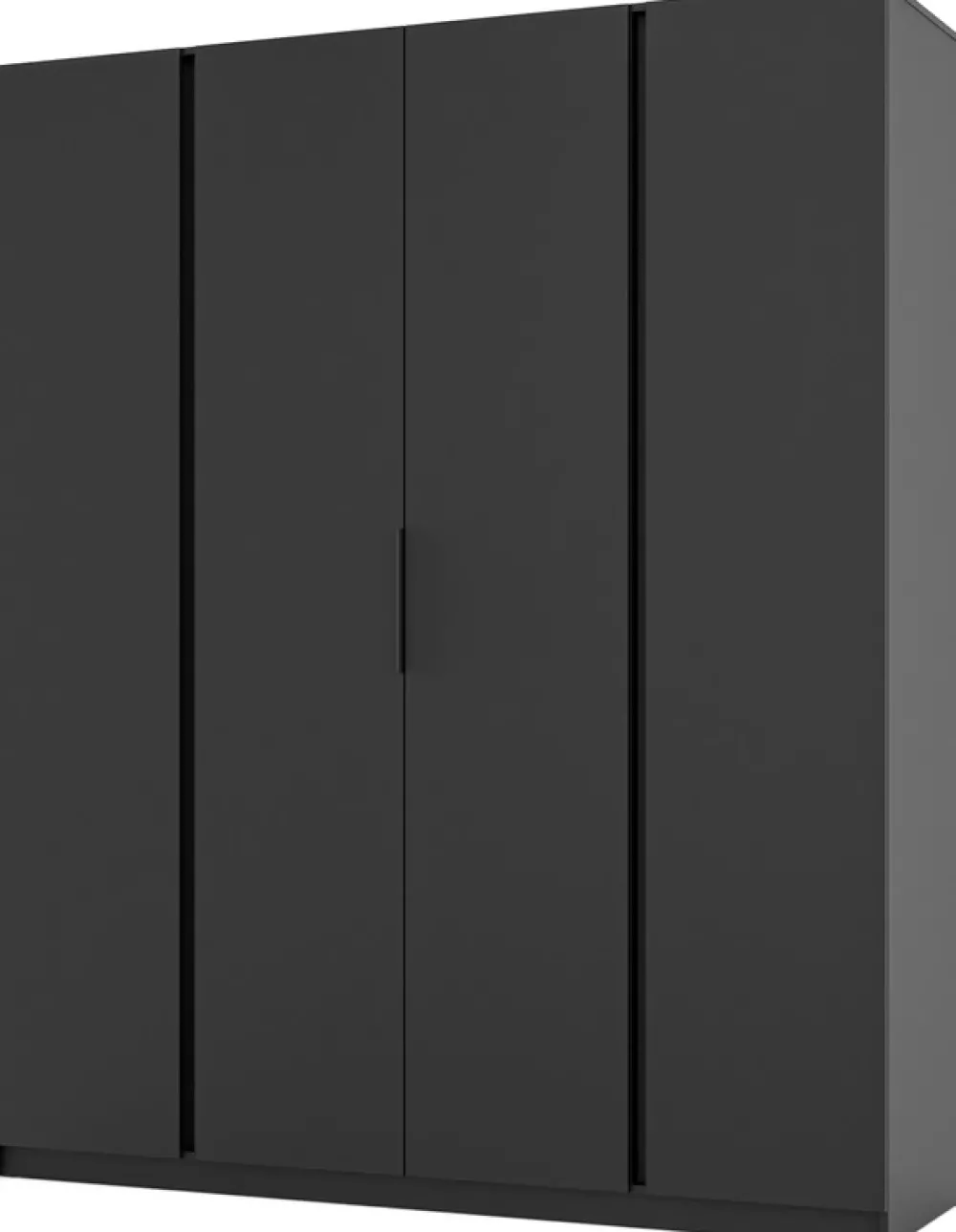 Meble Młodzieżowe|Szafy Do Przedpokoju>Lempert Nowoczesna czarna szafa czterodrzwiowa z półkami 200 cm KARAT czarny