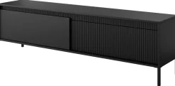 Szafki Rtv></noscript>LASKI Nowoczesna czarna szafka RTV pod telewizor 187 cm do salonu SAREVO czarny