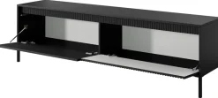 Szafki Rtv></noscript>LASKI Nowoczesna czarna szafka RTV pod telewizor 187 cm do salonu SAREVO czarny