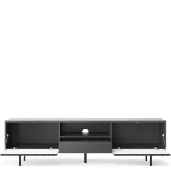 Szafki Rtv>PIASKI Nowoczesna czarna szafka RTV 180 cm z szufladą RODOS