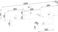 Szafki Rtv></noscript>PIASKI Nowoczesna czarna szafka RTV 180 cm z szufladą RODOS