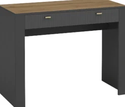 Zestawy Mebli Do Sypialni|Toaletki I Konsole>DOLMAR Nowoczesna czarna toaletka z szufladami 102 cm MISTY czarny