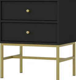 Szafki Nocne>Lempert Nowoczesna czarny stolik nocny 52 cm TOKEN czarny grafit