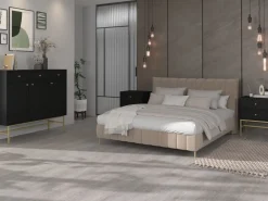 Szafki Nocne></noscript>Lempert Nowoczesna czarny stolik nocny 52 cm TOKEN czarny grafit