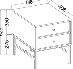 Szafki Nocne></noscript>Lempert Nowoczesna czarny stolik nocny 52 cm TOKEN czarny grafit