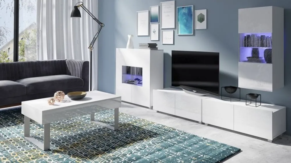 Zestawy Mebli Młodzieżowych|Ławy I Stoliki>GiB Meble Nowoczesna duża ława do salonu połysk MODERN biały