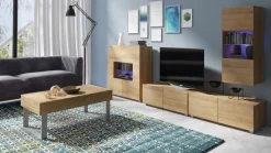 Zestawy Mebli Młodzieżowych|Ławy I Stoliki></noscript>GiB Meble Nowoczesna duża ława stolik kawowy z szufladą MODERN dąb złoty