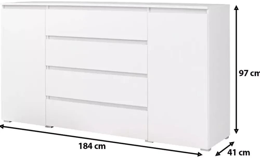 Meble Młodzieżowe|Zestawy Mebli Młodzieżowych>MARIDEX Nowoczesna duża komoda z szufladami i półkami do pokoju młodzieżowego COSTA dąb sonoma