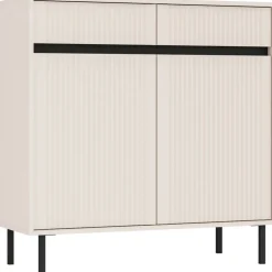 Zestawy Mebli Do Salonu|Komody>Lempert Nowoczesna dwudrzwiowa komoda z szufladami 100 cm OMEGA beż piaskowy