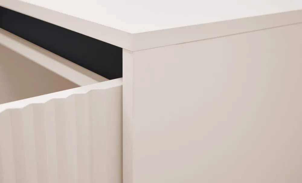 Zestawy Mebli Do Salonu|Komody>Lempert Nowoczesna dwudrzwiowa komoda z szufladami 100 cm OMEGA beż piaskowy