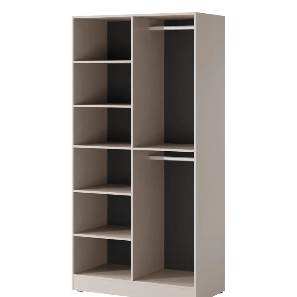 Zestawy Mebli Do Przedpokoju|Szafy Modułowe>PIASKI Nowoczesna dwudrzwiowa szafa z witryną 101 cm SIGMA kaszmir