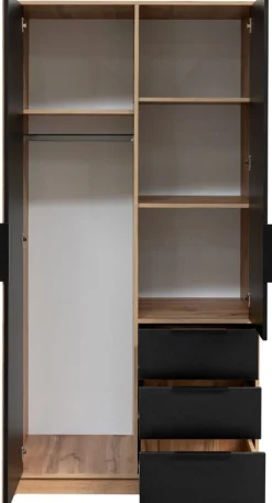 Meble Młodzieżowe|Zestawy Mebli Do Przedpokoju>Stolar Nowoczesna dwudrzwiowa szafa z lamelami 100 cm BILL