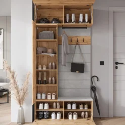 Garderoby>BRATEX Nowoczesna garderoba do przedpokoju TESSARO dąb wotan